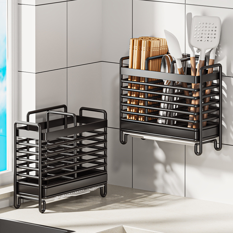 Chopstick Storage Box Kitchen Cage Wall-Mounted Chopstick Cage Household New Spoon Basket Storage Rack