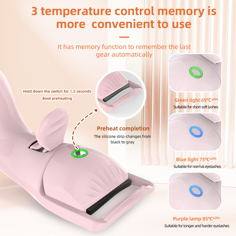 魔睫外贸爆品电热充电睫毛夹卷翘器便携小巧加热烫睫毛夹厂家批发