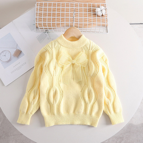 Thickened Fall/Winter New Arrival Children's Cable Knit Hooded Top for Girls, Toddler Sweater for Girls