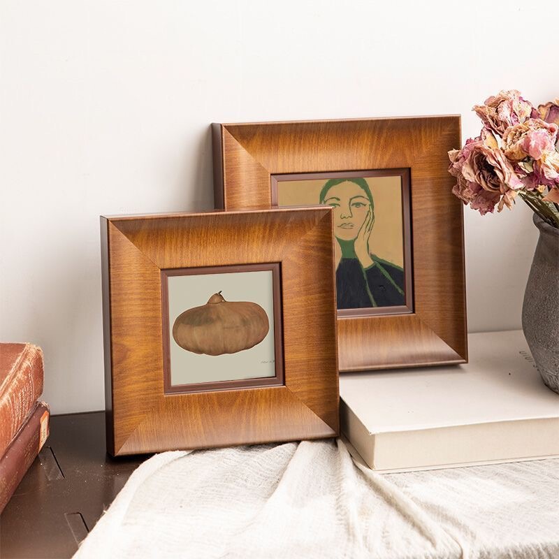Medieval Style Square Oil Painting Photo Frame Normcore Niche High-End Xiaohongshu Same Style DIY Blind Box Black Picture Frame
