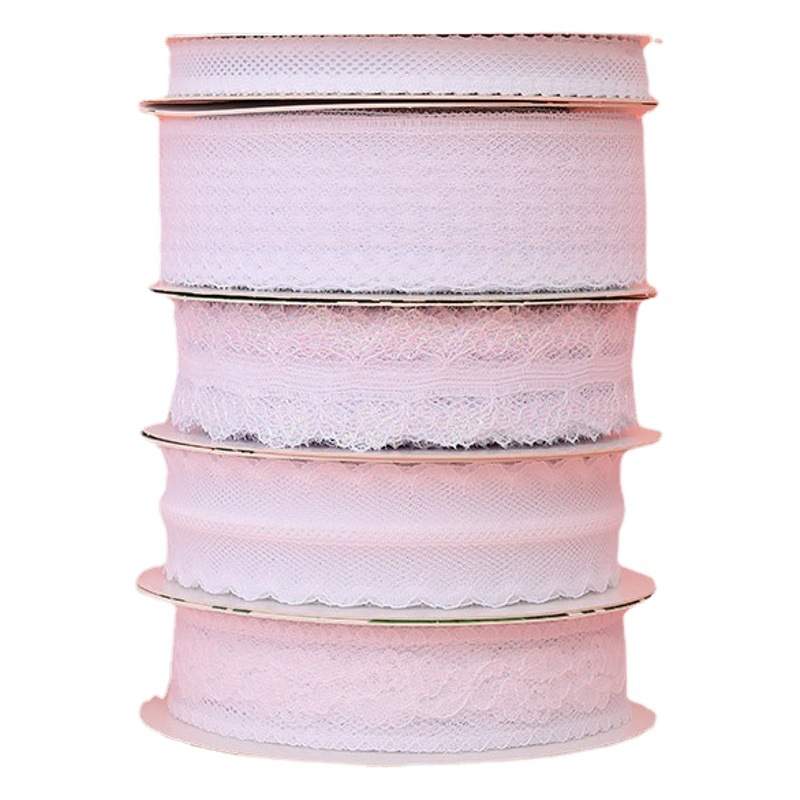 Chanel estilo de hilo de encaje con borde de encaje ramo de cinta decorativa ramo de regalo DIY embalaje cinta