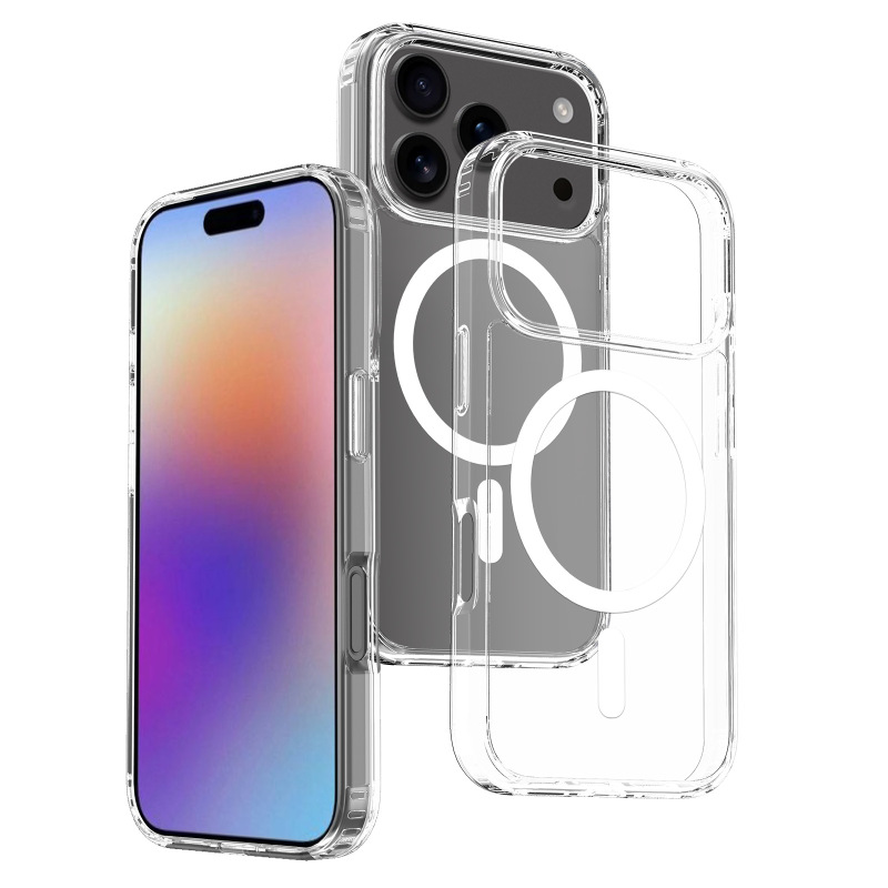 Apple 17promax 携帯電話ケース、磁気透明 iPhone16plus 落下防止オールインクルーシブ保護カバーに適しています。|undefined