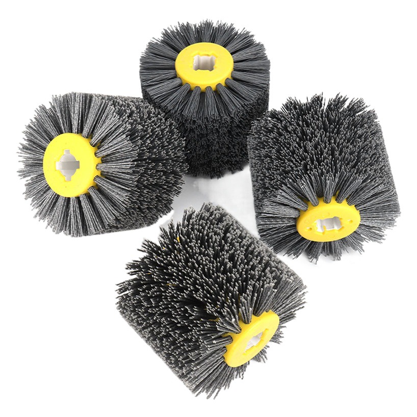 Rueda de dibujo de alambre abrasivo antigua madera de grano pintura abierta rueda de dibujo de reducción de grano de madera rueda de alambre abrasivo Fuente de la fábrica