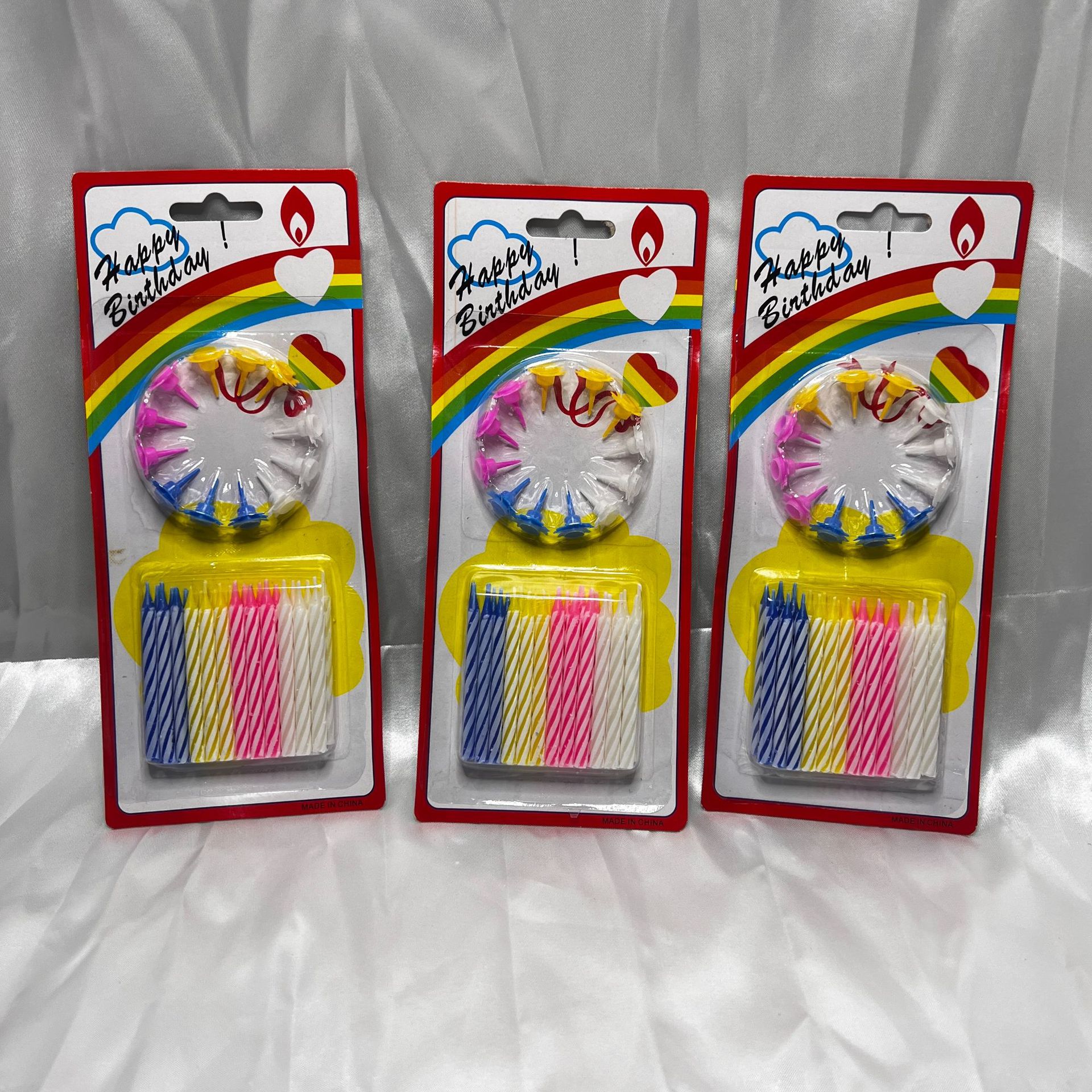 Tarjeta arco iris 5.5 flores creativas pastel de cumpleaños vela al por mayor fiesta de día velas de color velas roscadas