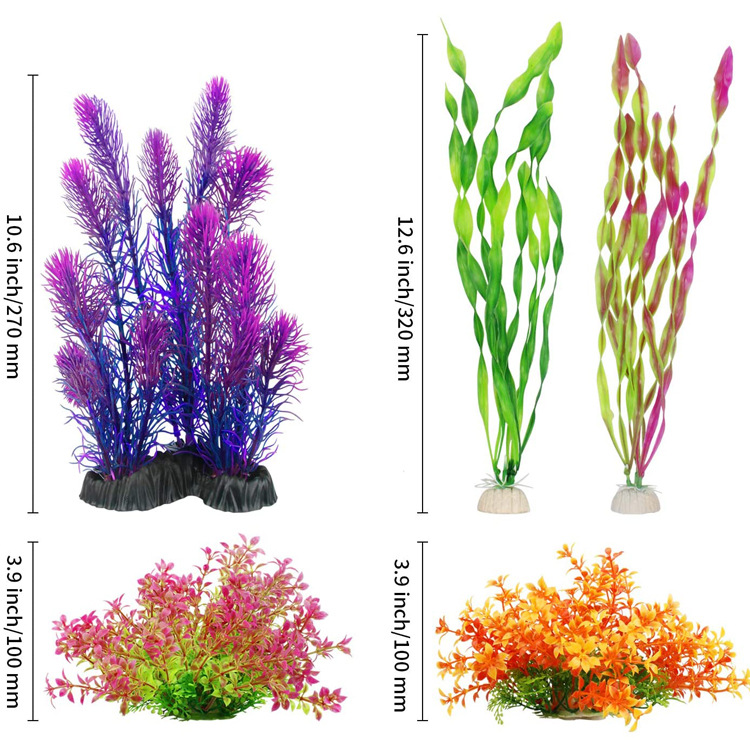 Acuario plantas subacuáticas plantas acuáticas de plástico simulación pecera plantas acuáticas decoración del paisaje plantas acuáticas Paquete de 7 piezas