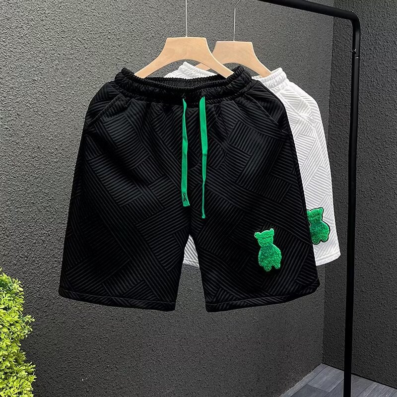 Men's Clothing Summer Casual Pants High Street Trendy Unisex 5/8 Length Shorts Light Luxury Style_viptrois.com