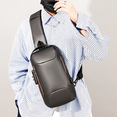 Cross-border men's motorcycle bag shoulder bag nylon casual crossbody bag unisex chest bag USB charging sports bag