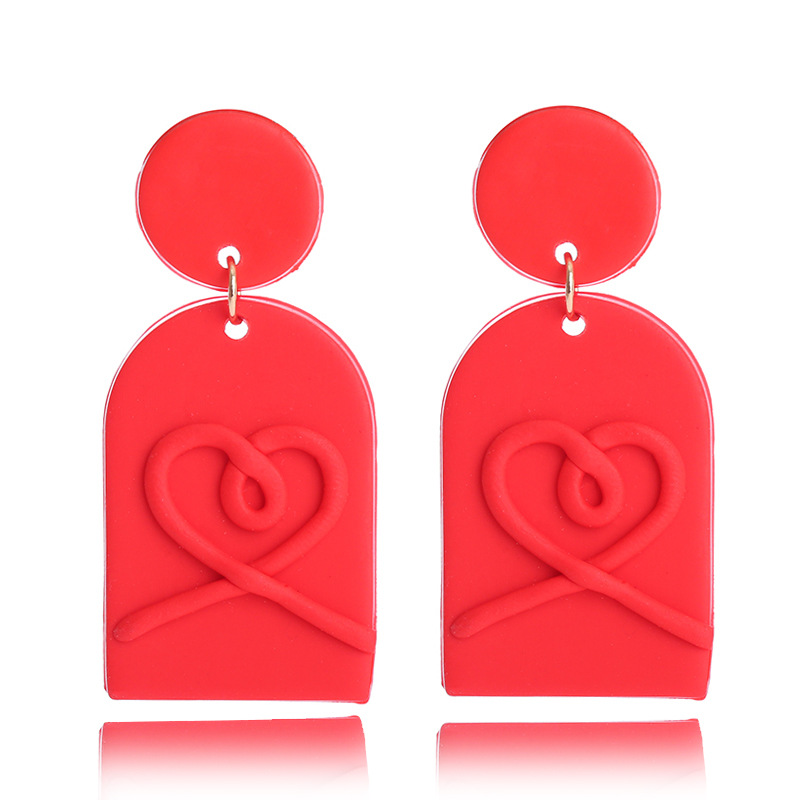 1 Pair Sweet Heart Shape Soft Clay Plating Women's Drop Earrings display picture 4