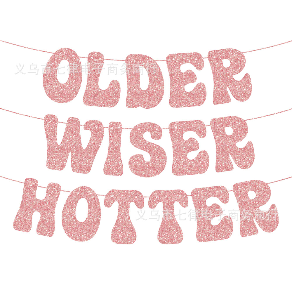 Mayor más sabio más caliente color mágico plata cebolla en polvo cumpleaños tire bandera disco cumpleaños fiesta decoración banner