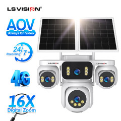4K four-lens four-screen AOV Solar Camera 24 hours 4镜头监控