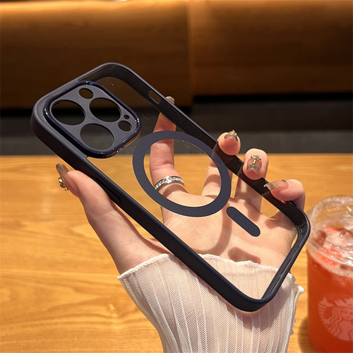 Suitable for Apple 14 magnetic phone case iPhone 13 skin-feeling transparent 15 matte shell anti-fall 11 protective cover wholesale