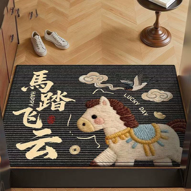 Красочный праздничный коврик с животным рисунком, нескользящий износостойкий быстро сохнущий прихожая, водопоглощение