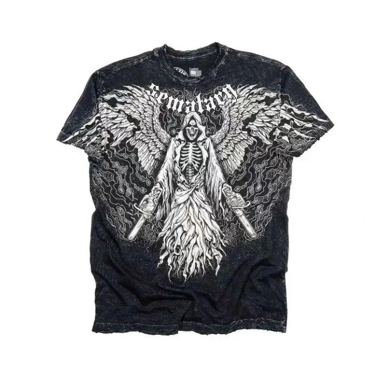 Y 2kレトロtシャツ新作原宿ヒップホップラウンドネックtシャツ男女半袖ゴシック上着ストリートウェア|undefined