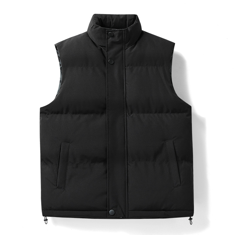 Invierno masculino chaleco de color sólido grueso chaleco de calor transfronterizo marca de moda de otoño coreano para hombres de hombro grande chaleco de pareja image 6