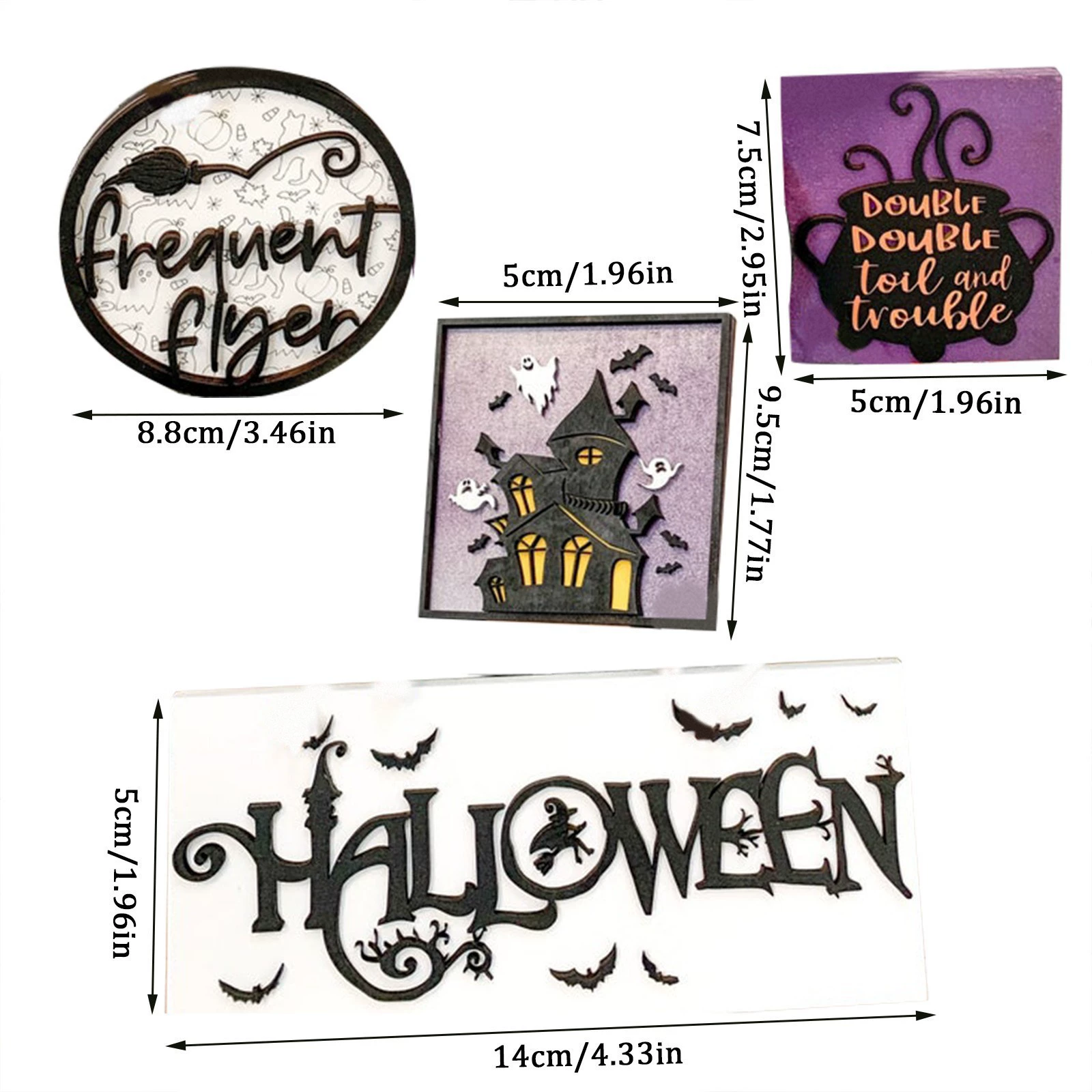 Хэллоуин деревянных ремесел замок столешница украшение праздничный дом украшение вывеска призрачная тыква