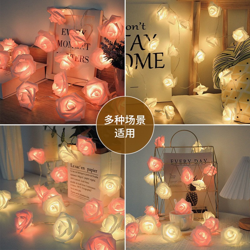 LED rosas luces de color día de San Valentín boda romántica propuesta de matrimonio decoración flash diseño de escena de cumpleaños