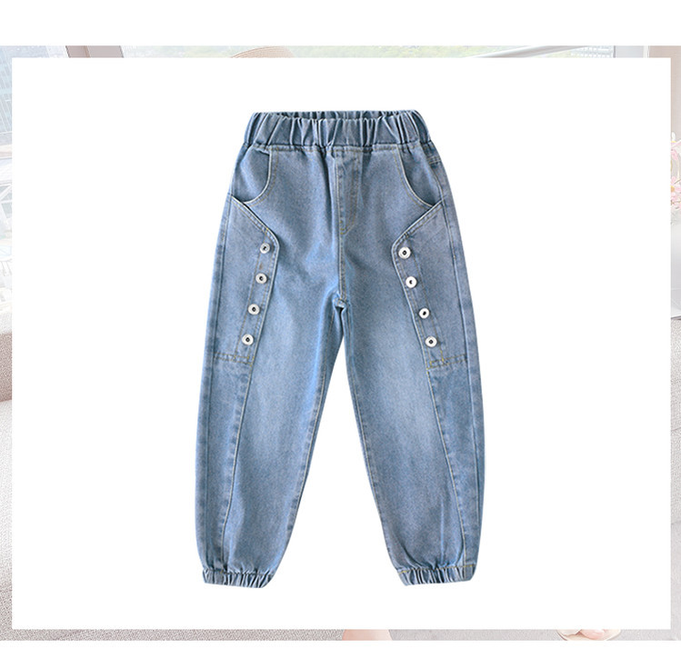 Button Jeans Pictures Color Princess New Children's Miscellaneous European And American Jeans_voghion.com