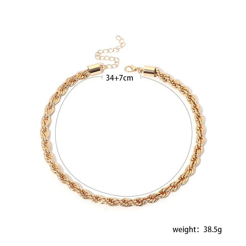 39g Weight Necklace Classification Wedding, Travel Occasion Women'S Gender Fashion Stacked Twist Alloy Necklace Bracelet Set Wholesale 3