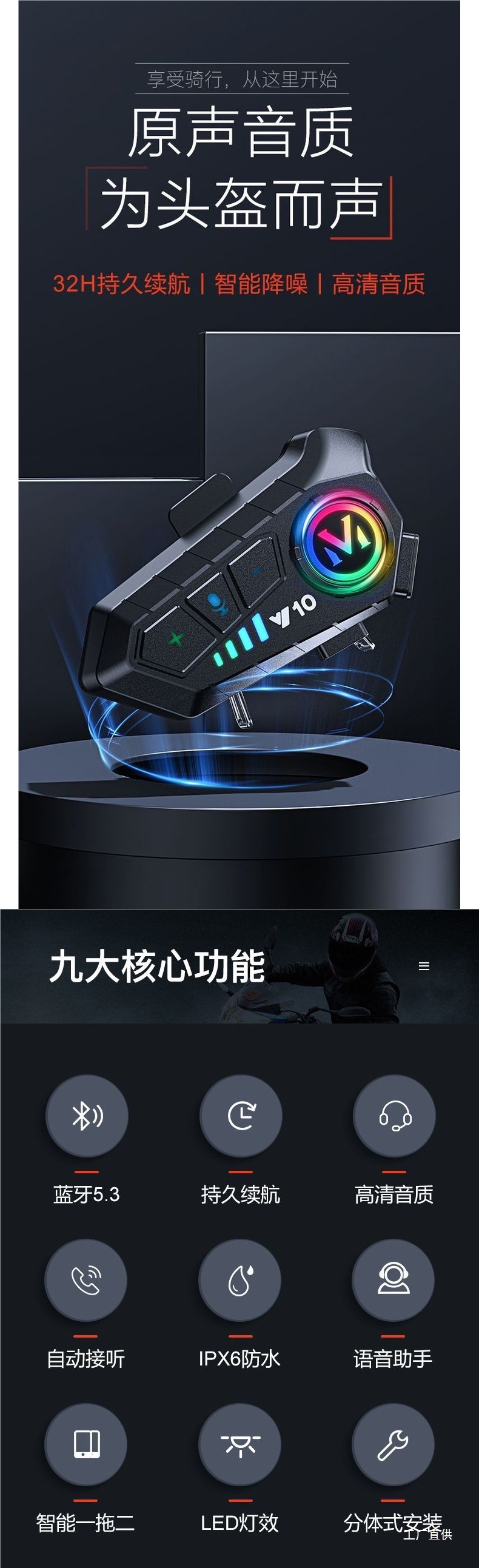Cycling Headset Helmet Bluetooth Earphones with Ultra-Long Battery Life for Riders, Full Helmet, Half Helmet, Motorcycle, Delivery, Heavy Bass, Noise Reduction