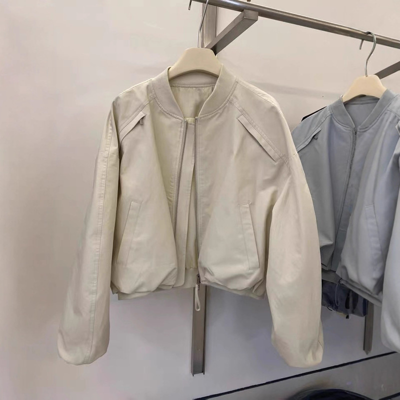 韩系拉链短款棒球服外套女2025秋款新款宽松休闲小个子夹克上衣潮|undefined