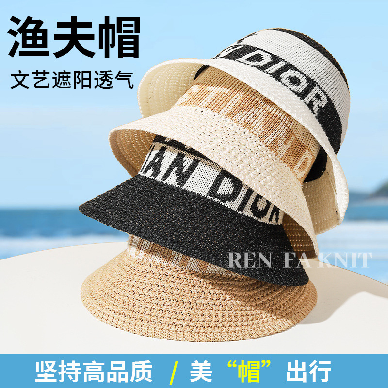 漁師帽2024新夏韓国版潮日よけ日焼け止め漁師帽春秋日系百合顔小盆帽|undefined