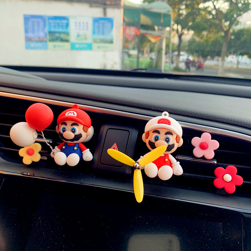 Mario Car Perfume Aire acondicionado Salida de aire Decoración del automóvil Aromaterapia del automóvil Decoración del automóvil Decoración del automóvil Adornos de dibujos animados Fragancia