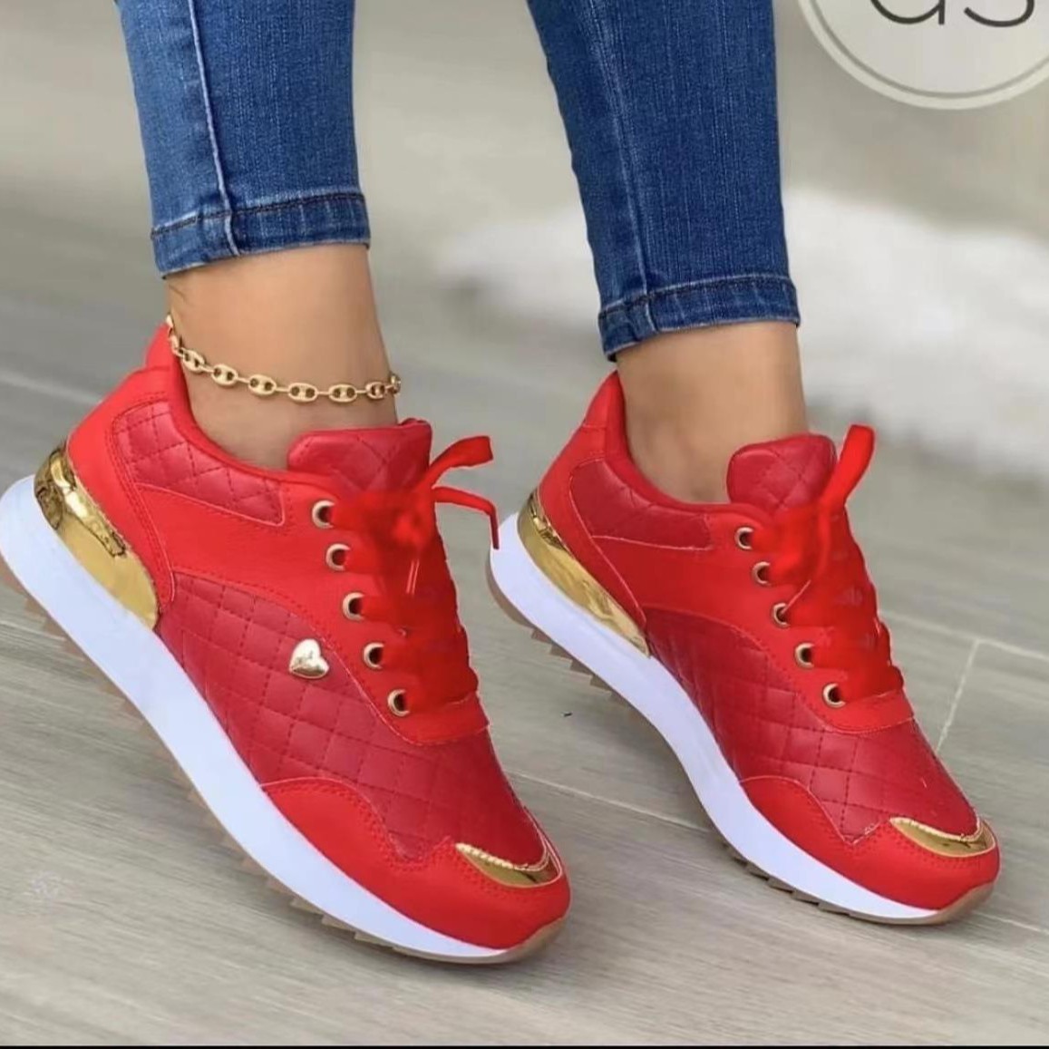 Zapatillas deportivas con cordones de talla grande para mujer, comercio transfronterizo de AliExpress, verano 2022, informales, versátiles, en existencia, muy vendidas image 6