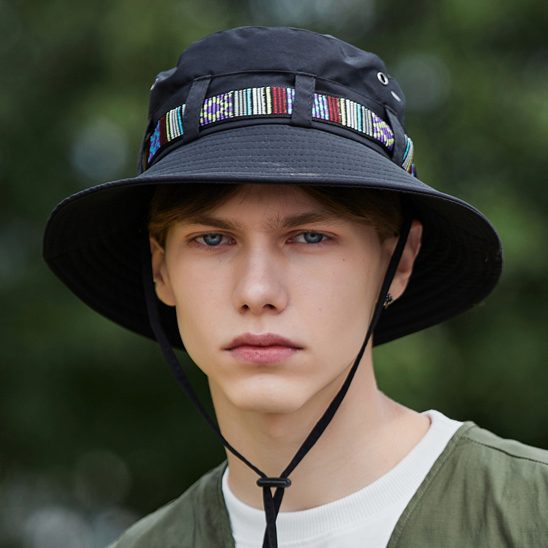 Chapeau d'alpinisme avec ruban pour hommes, chapeau de pêcheur Simple, pare-soleil attaché, coupe-vent, nouvelle collection printemps/été_voghion.com