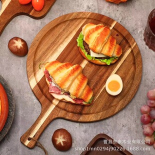 Cutting Board with Handle, Home Kitchen, Double-Sided Chopping Board, Rolling Panel, Round Hanging Deli Steak Plate