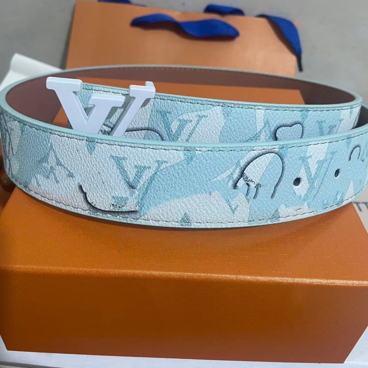 Cinturón para Hombre 4.0 cm de Piel de Vaca de Dos Capas con Hebilla Lisa para Uso Casual