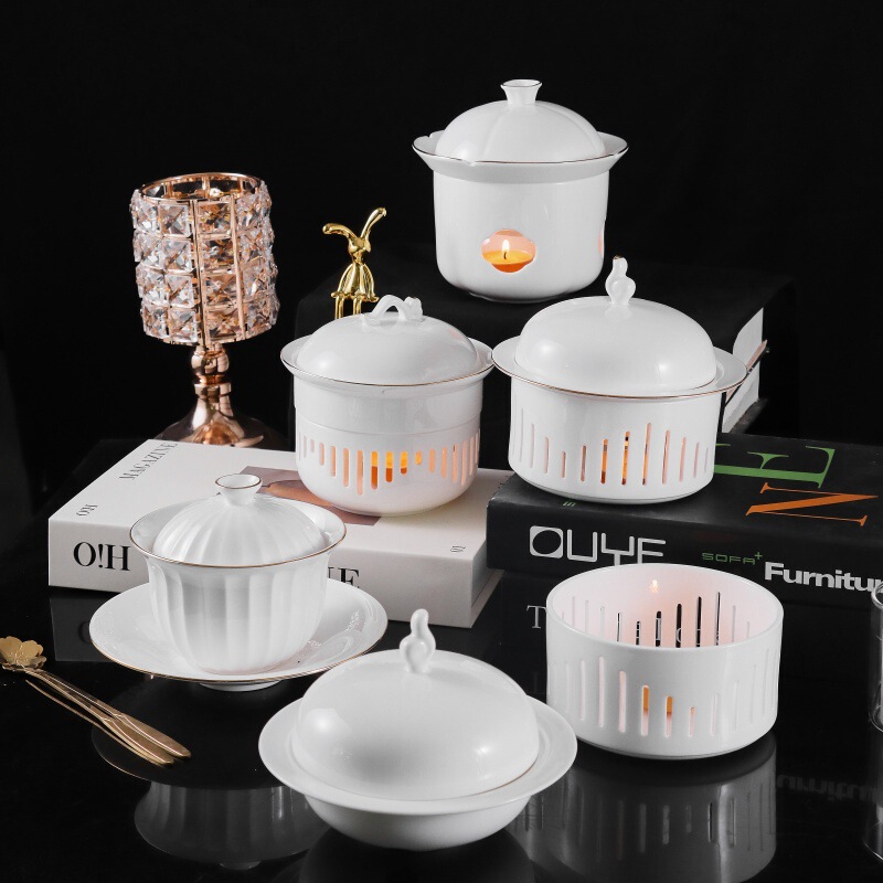 Ceramic Water-Proof Stew Cup Solid Color Hotel Soup Cup Bird's Nest Bowl Dessert Cup Stew Cup Cup with Lid Wholesale Ceramic Water-Proof Stew Cup Solid Color Hotel Soup Cup Bird's Nest Bowl Dessert Cup Stew Cup Cup with Lid Wholesale