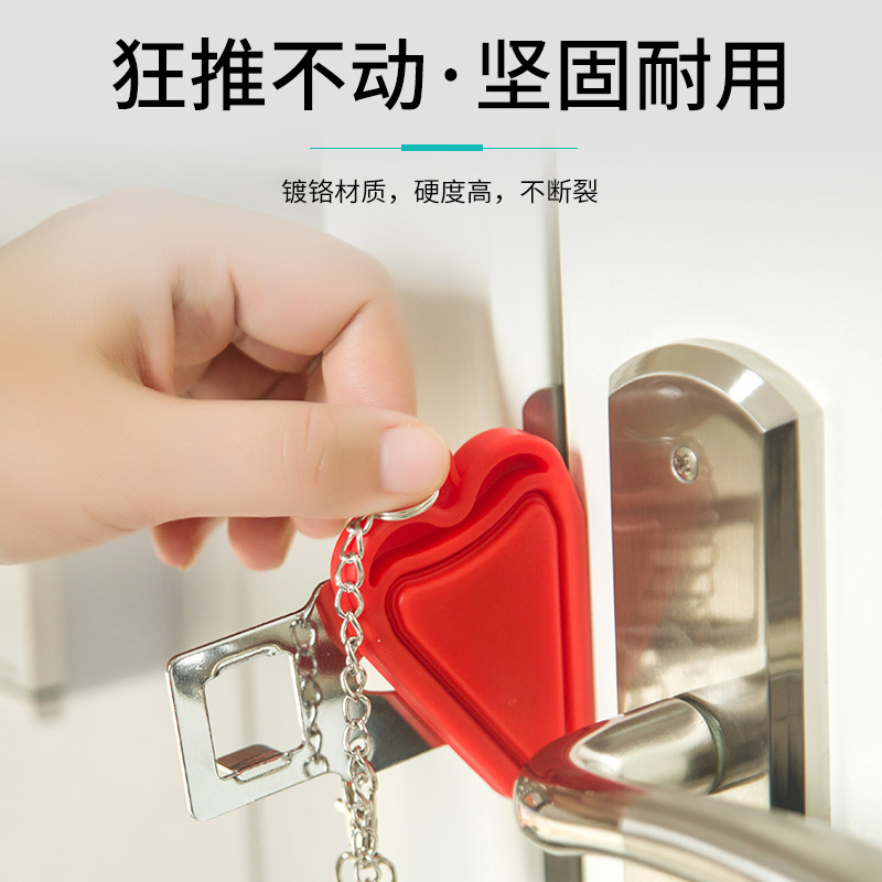 新しいアップグレードダブルヘッドポータブルドアロックportable lockホテルホテルトップドアブロッカー|undefined