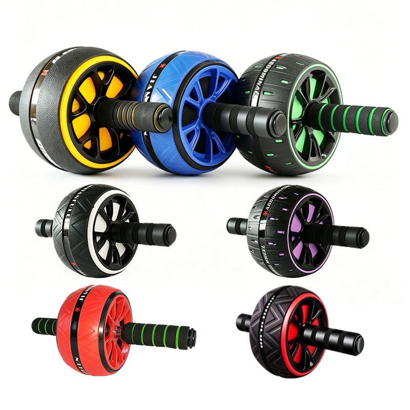 Cross-Border Hot-Selling Anti-Slip Multifunctional Silent Tire-Wheel Design for Men and Women, Home-Use Waist and Abdominal Roller Fitness Equipment in Stock