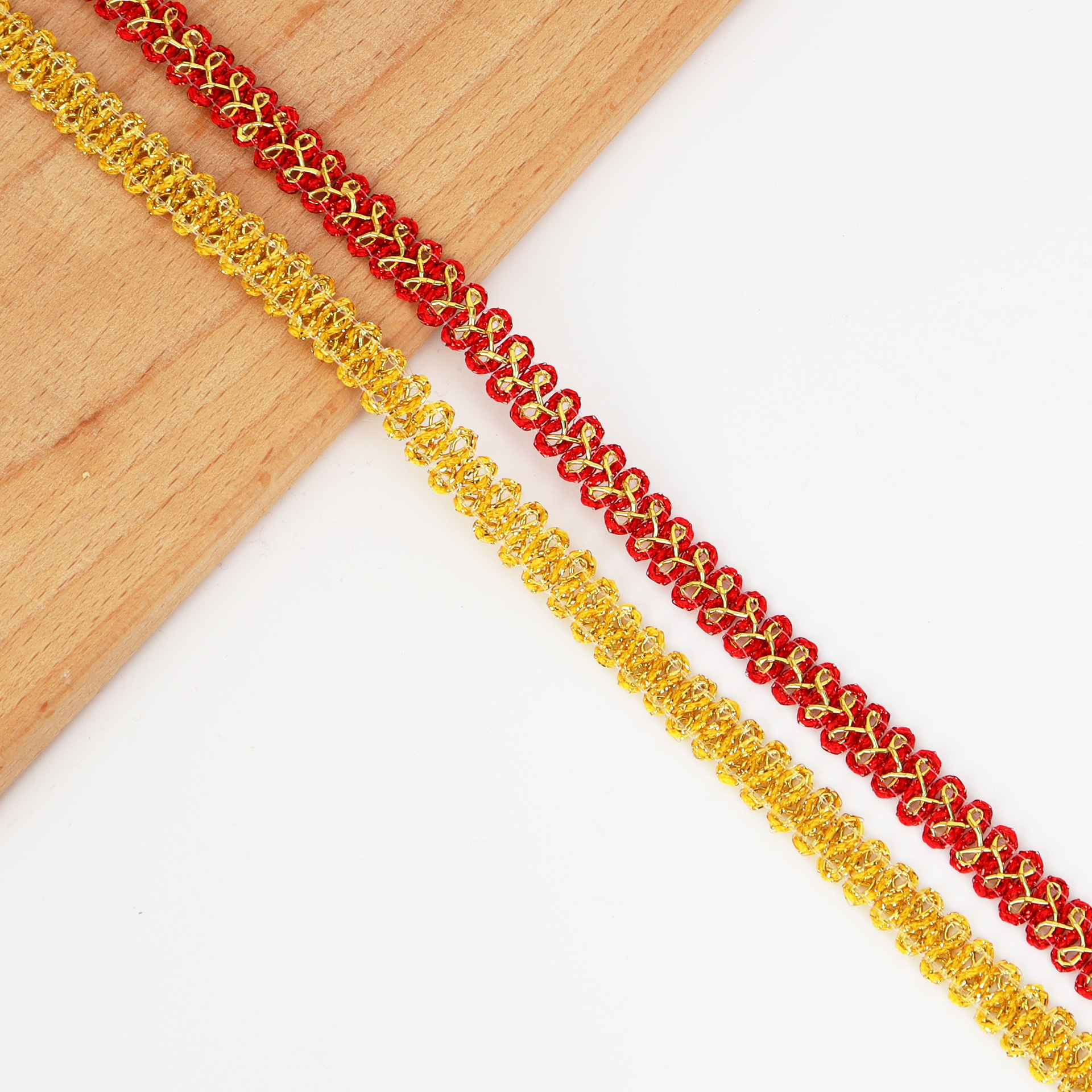 厂家直销现货供应1公分金银丝夹金线蜈蚣边花边服装服饰辅料配件