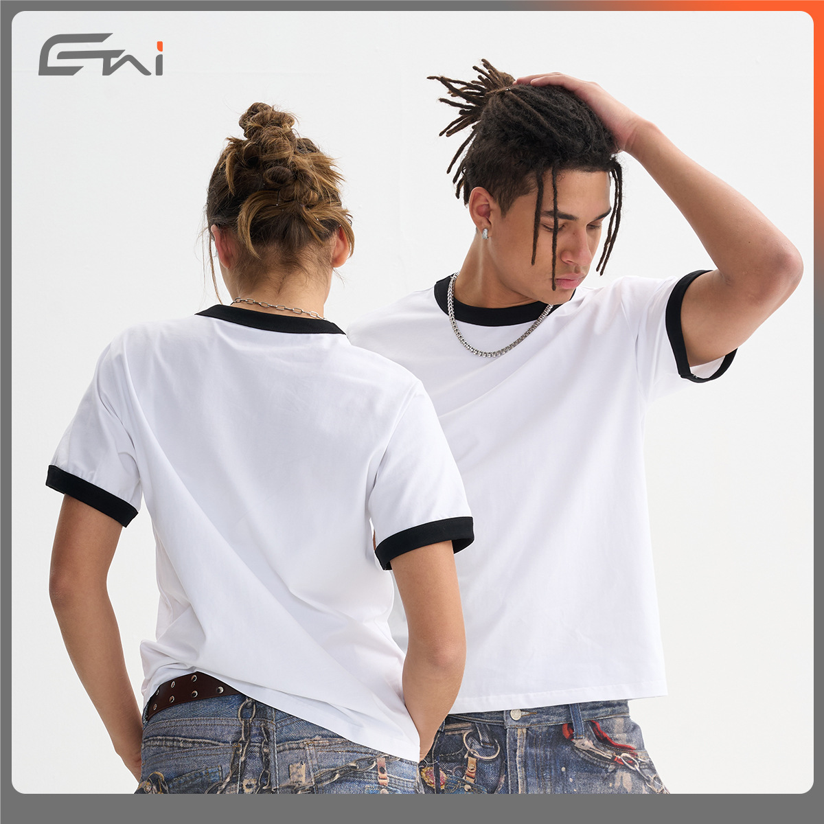 ETAI ropa de hombre de verano delgada corta rosca de color contraste de manga corta hombre simple marca de moda hombre camiseta de cuello redondo casual image 3