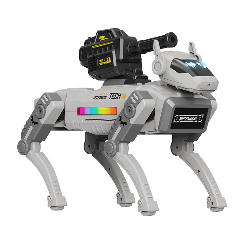 Tecnología de AI programación mecánica perro robot inteligente control remoto perro rebote spray niño robot juguete regalo para niños