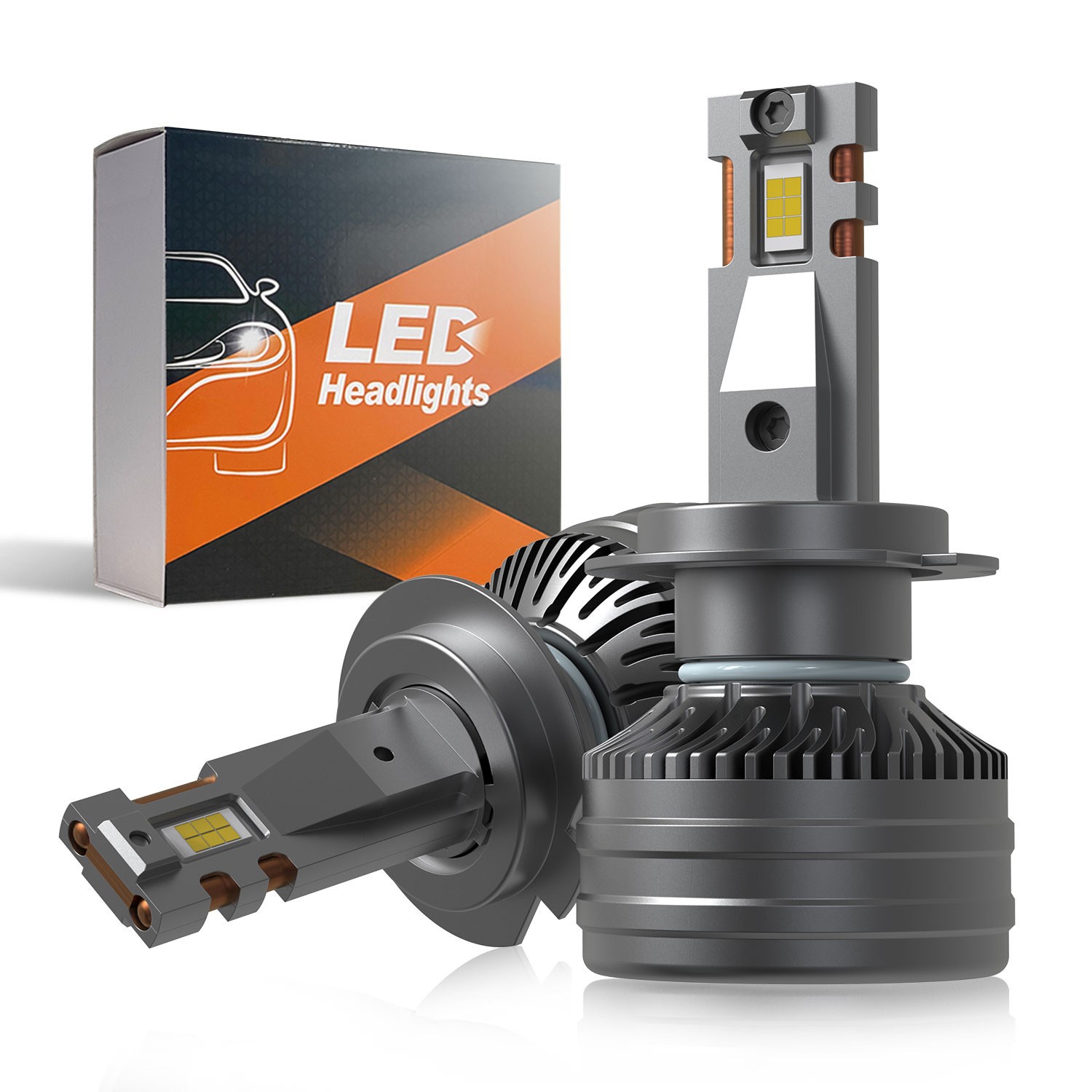 H7/H11/9005 doble tubo de calor LED faro 55W alto brillo decodificación ventilador mudo bombilla del coche