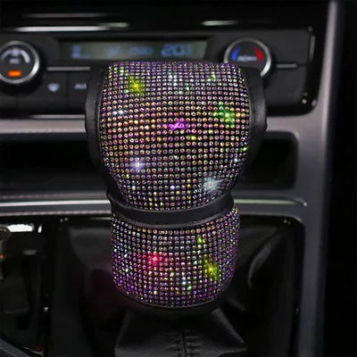 Sürətlər qutusu və əl tormozu başlıqları Rhinestone Gear Set Car Rhinestone - 1-pack-ab-colored-diamond