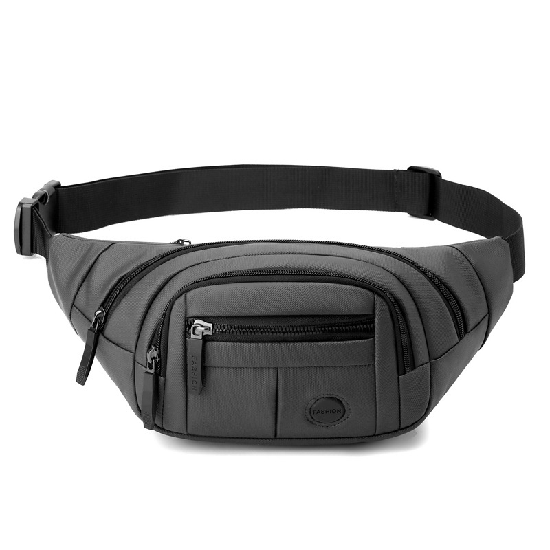 Bolso de cintura de hombre, película de cuero de gran capacidad, bolso de caja de negocios, bolso de pecho de moda, bolso de hombro múltiple.