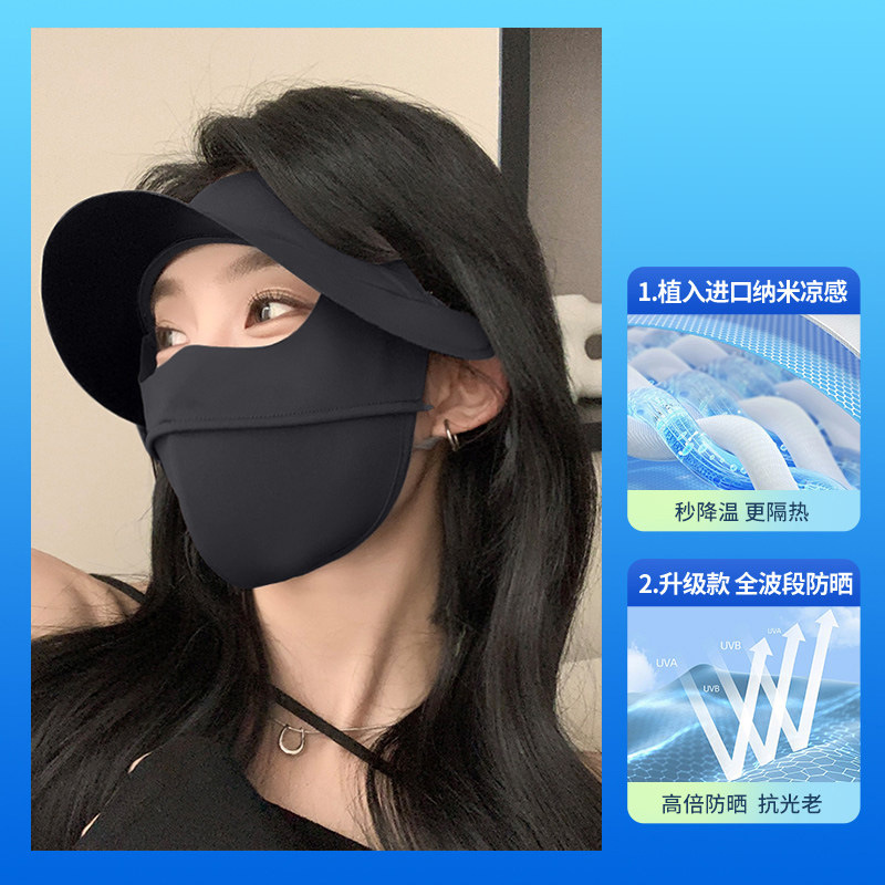 여성 여름 자외선 차단 마스크 와이드챙 얼굴 햇빛가리개