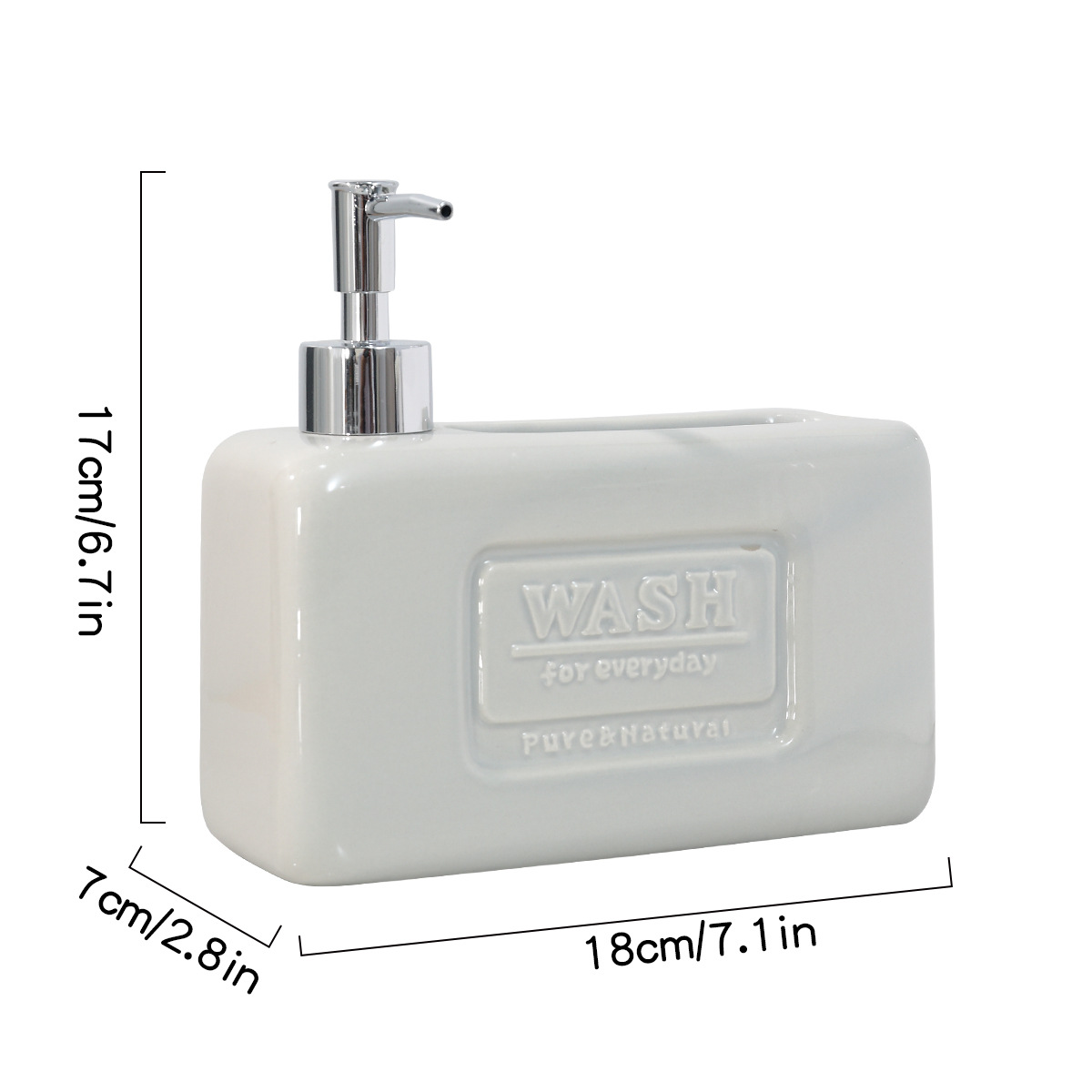Dispensador de jabón de manos para lavabo de cerámica, dispensador de champú, dispensador de gel de ducha, dispensador de jabón para platos, dispensador de desinfectante de manos
