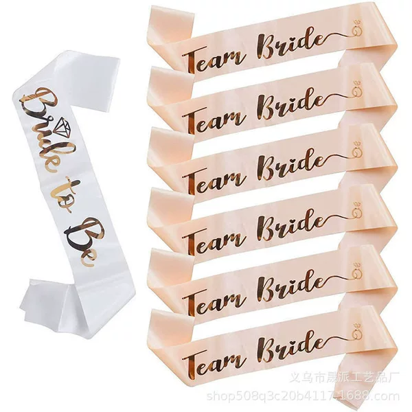 Factory Direct Bride Decoration Shoulder Straps Bachelorette Party Bride to Be Pink White Shoulder Straps