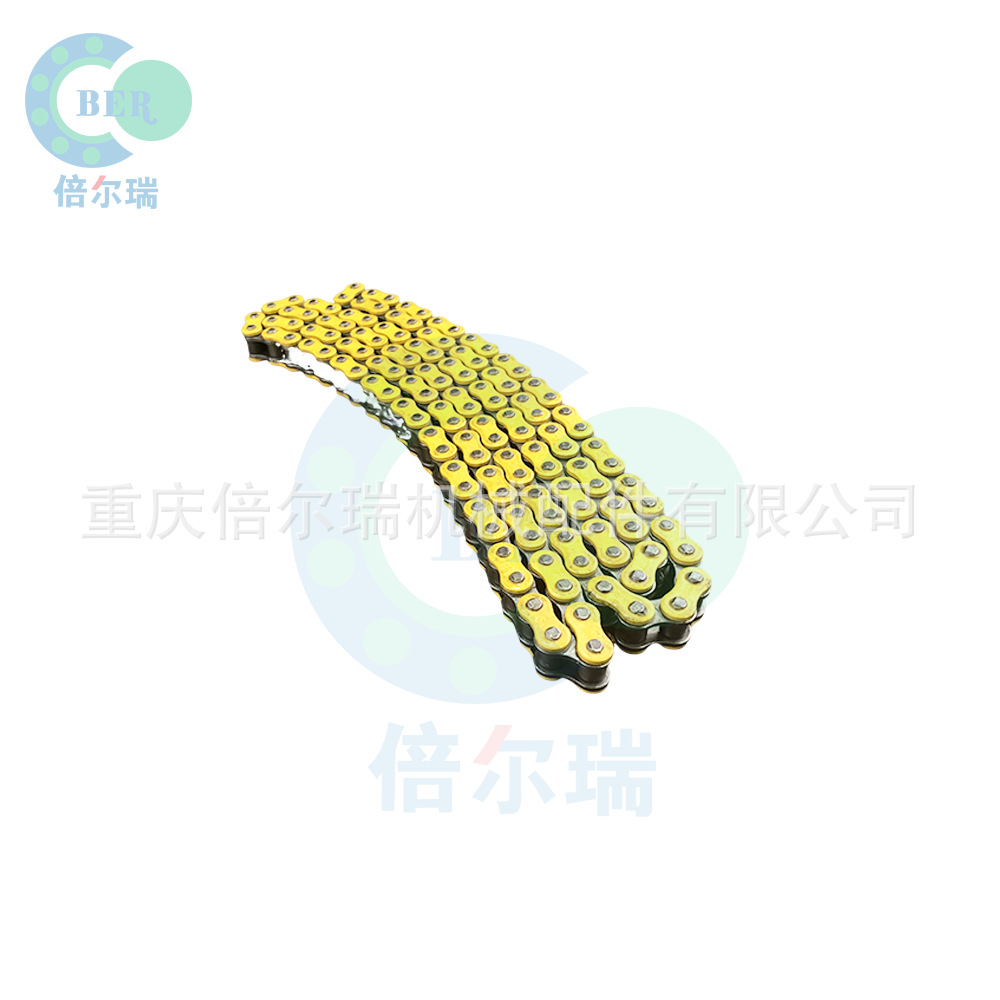 Sistema de transmisión de motocicleta de cadena amarilla 428H 132L