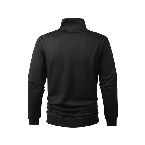 European version new American autumn and winter men's faux double-breasted hooded plush warm sweatshirt for men students mix