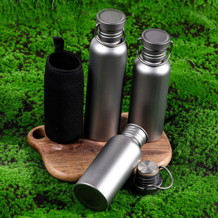 Pure Titanium Outdoor Sports Kettle Mountain Climbing and Cycling Camping Single Layer Titanium Cup Travel Picnic Portable Pure Titanium Water Bottle
