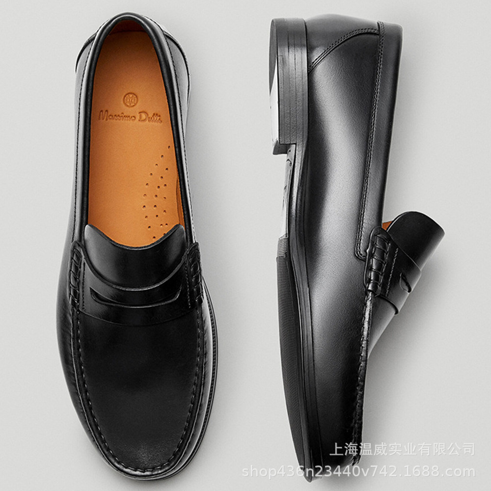 复古小牛皮男士乐福鞋高品质手工耐磨擦色真皮休闲鞋