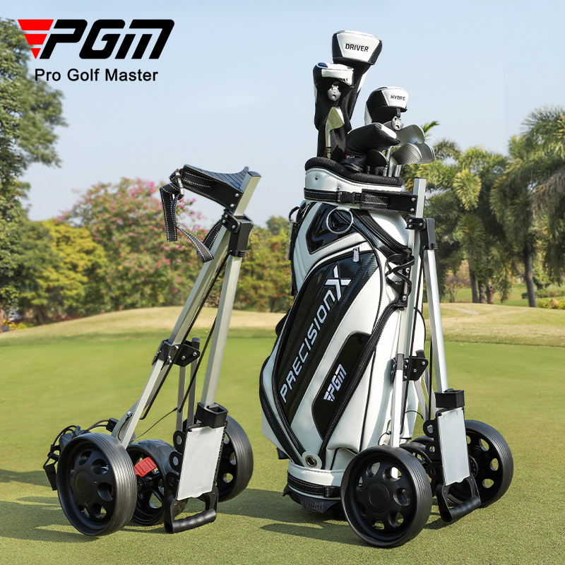 Xe đẩy golf gấp gọn PGM ba bánh hoặc bốn bánh, khung nhôm nhẹ, dễ mang theo — Xe Du Lịch bóng đá bốn bánh (còn hàng), Xe bóng ba bánh