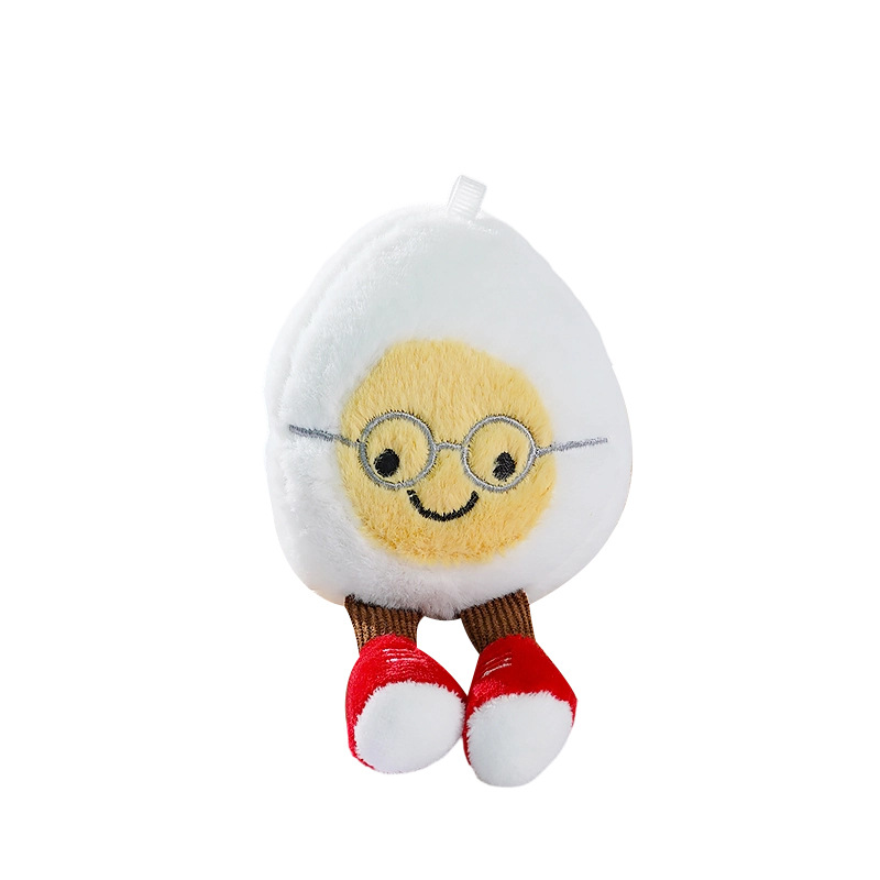 Spot cute creative glasses boiled egg plush toy doll bag pendant wedding throw doll fun gift