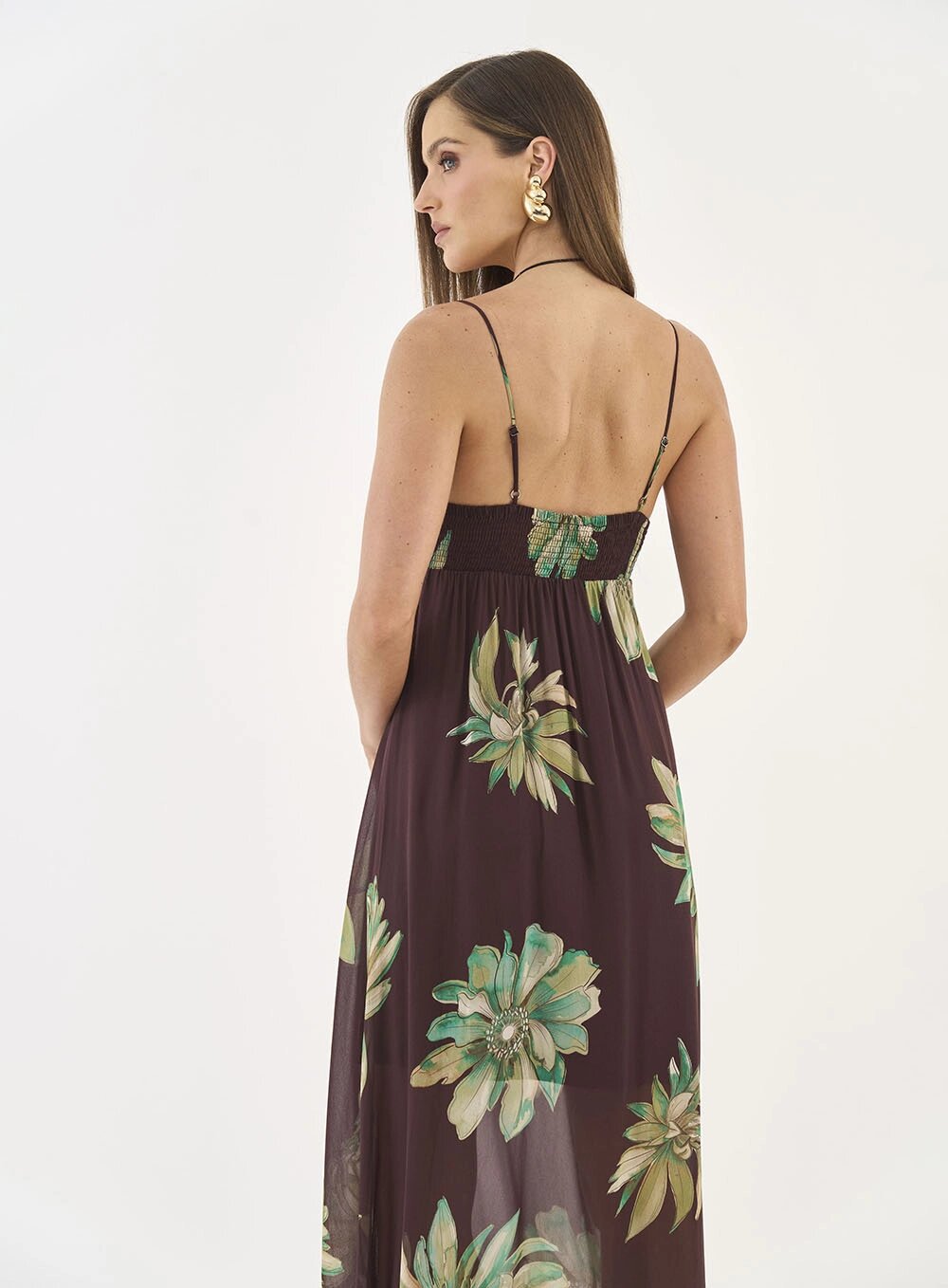 New Sexy Floral Print High-Waisted Maxi Dress Style Suspender Dress For Women Vacation Wear_ecoleips.com