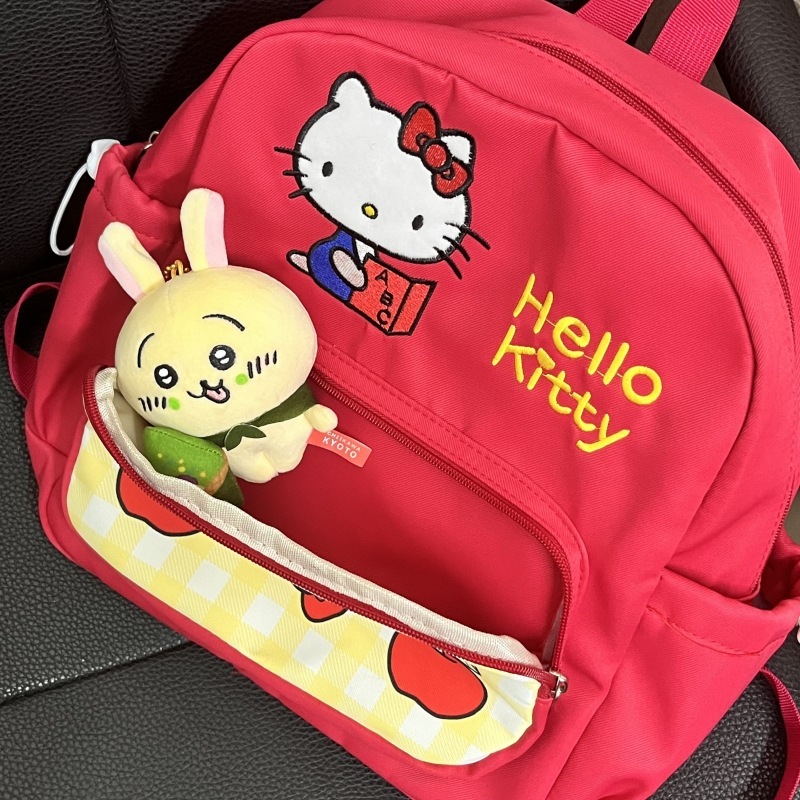 日系小众ins风可爱幼儿园儿童书包kt猫百搭双肩包高颜值卡通背包|undefined